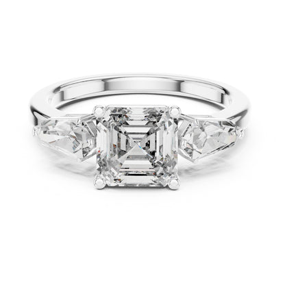 Vera 2 Carat Round Lab Grown Diamond Collet Three Stone Ring