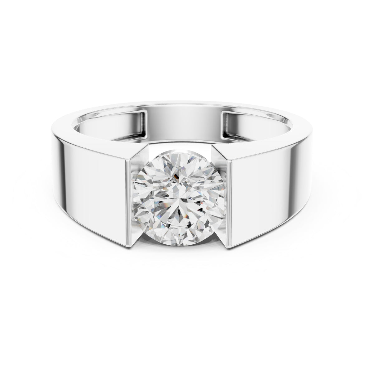 Vera 1.5 Carat Round Lab Grown Diamond Geometric Ring