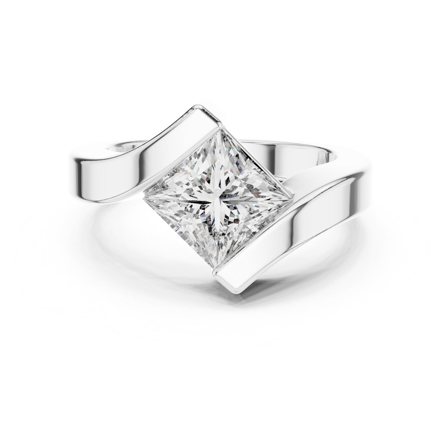 Isla 2 Carat Princess Lab Grown Diamond Bezel Ring