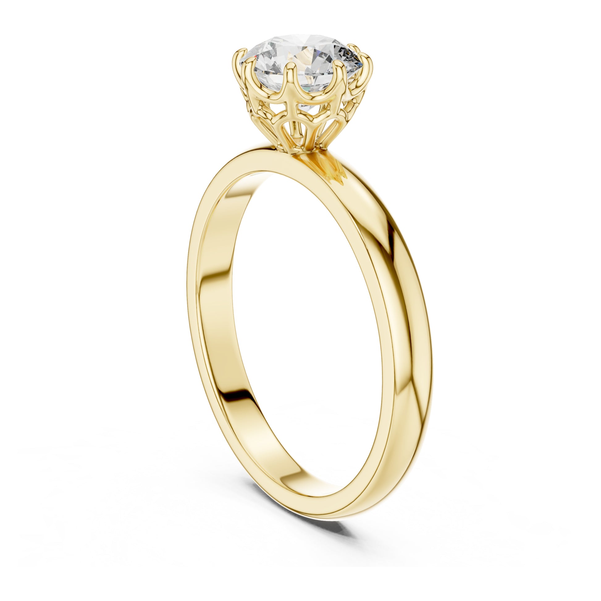 Clara 1 Carat Round Lab Grown Diamond Claw Solitaire Engagement Ring 01-0002