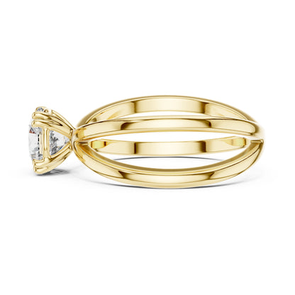 Livia 1 Carat Round Lab Grown Diamond Split Shank Engagement Ring