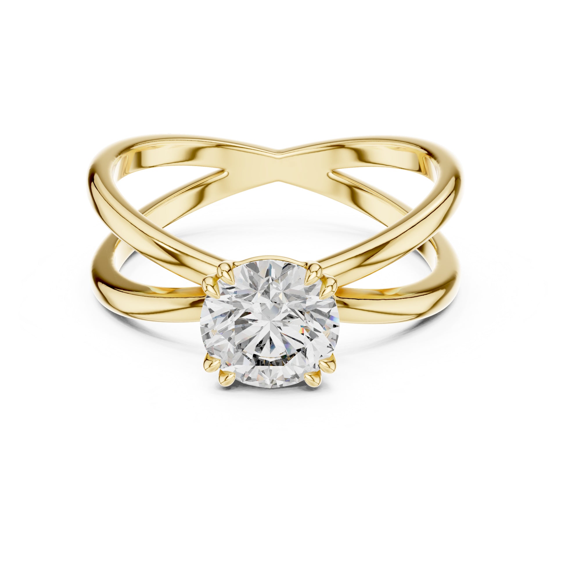 Livia 1 Carat Round Lab Grown Diamond Split Shank Engagement Ring