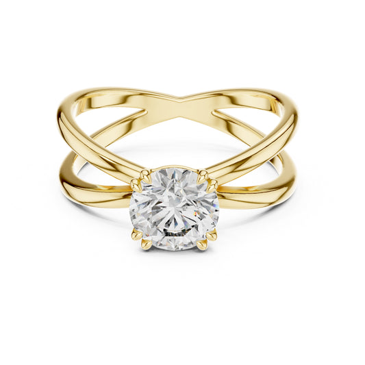 Livia 1 Carat Round Lab Grown Diamond Split Shank Engagement Ring