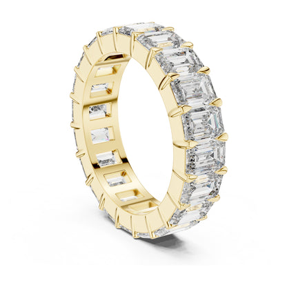 Aurora 6 Carat Emerald Lab Grown Diamond Emerald Cut Eternity Ring