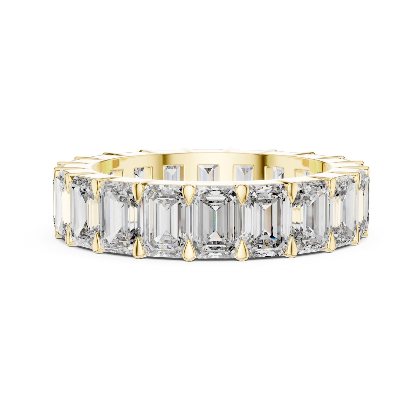 Aurora 6 Carat Emerald Lab Grown Diamond Emerald Cut Eternity Ring