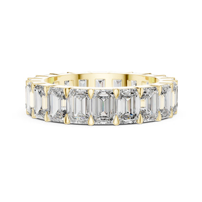 Aurora 6 Carat Emerald Lab Grown Diamond Emerald Cut Eternity Ring