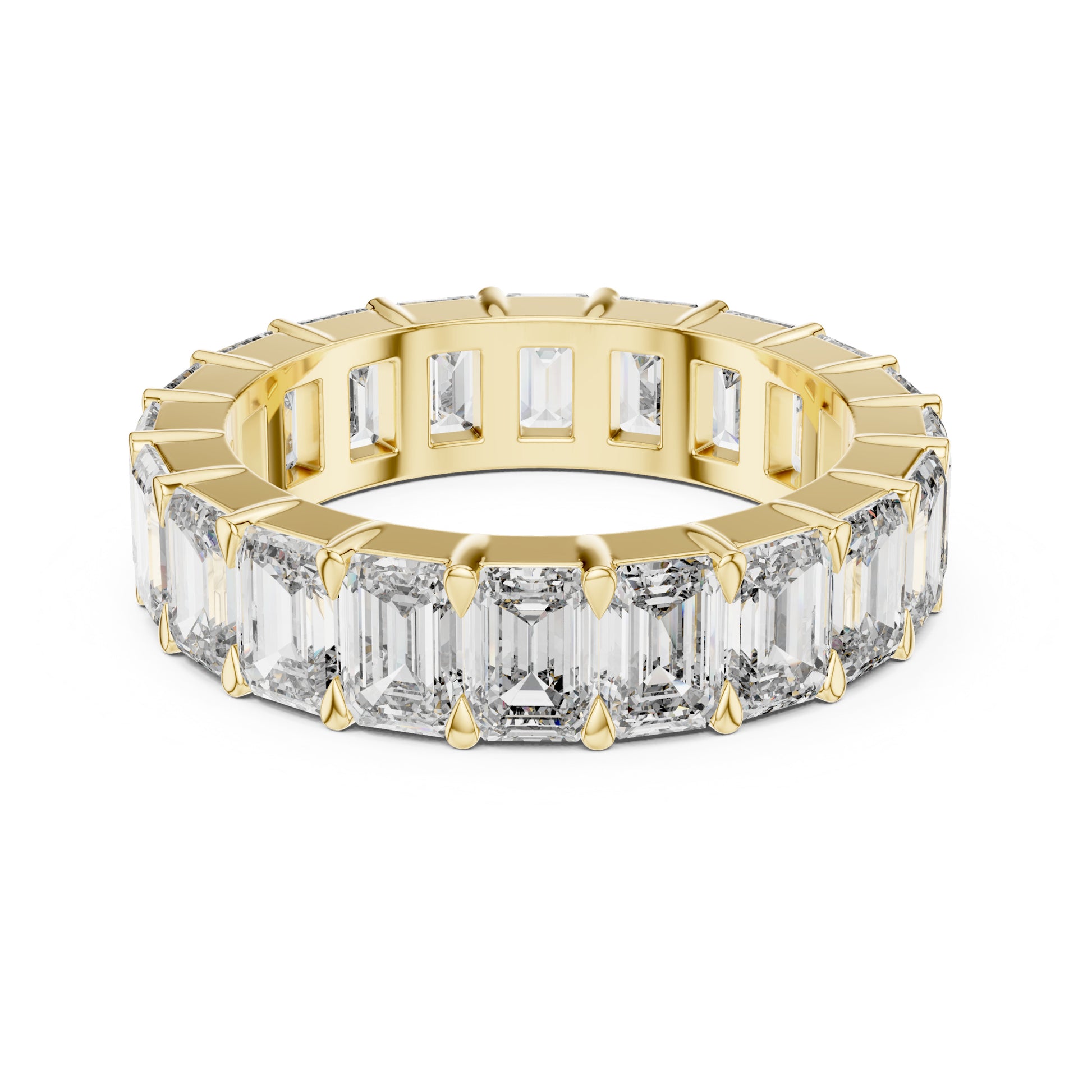 Aurora 6 Carat Emerald Lab Grown Diamond Emerald Cut Eternity Ring