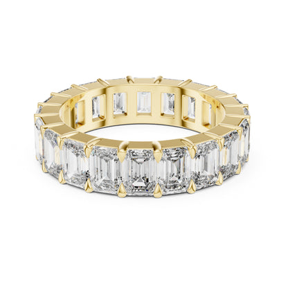 Aurora 6 Carat Emerald Lab Grown Diamond Emerald Cut Eternity Ring