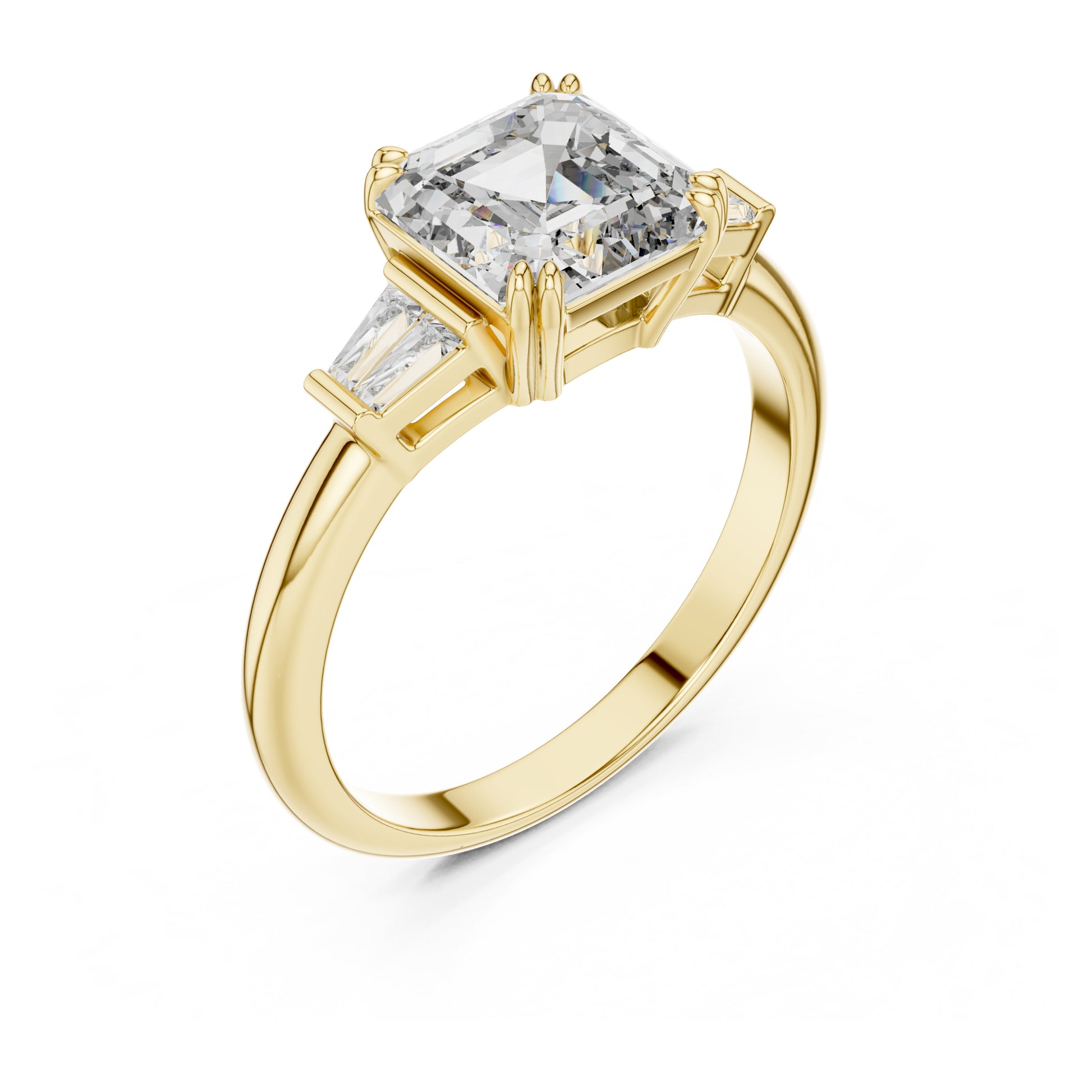 Vera 2 Carat Emerald Lab Grown Diamond Graduated Three Stone Ring