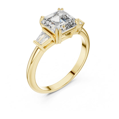Vera 2 Carat Emerald Lab Grown Diamond Graduated Three Stone Ring