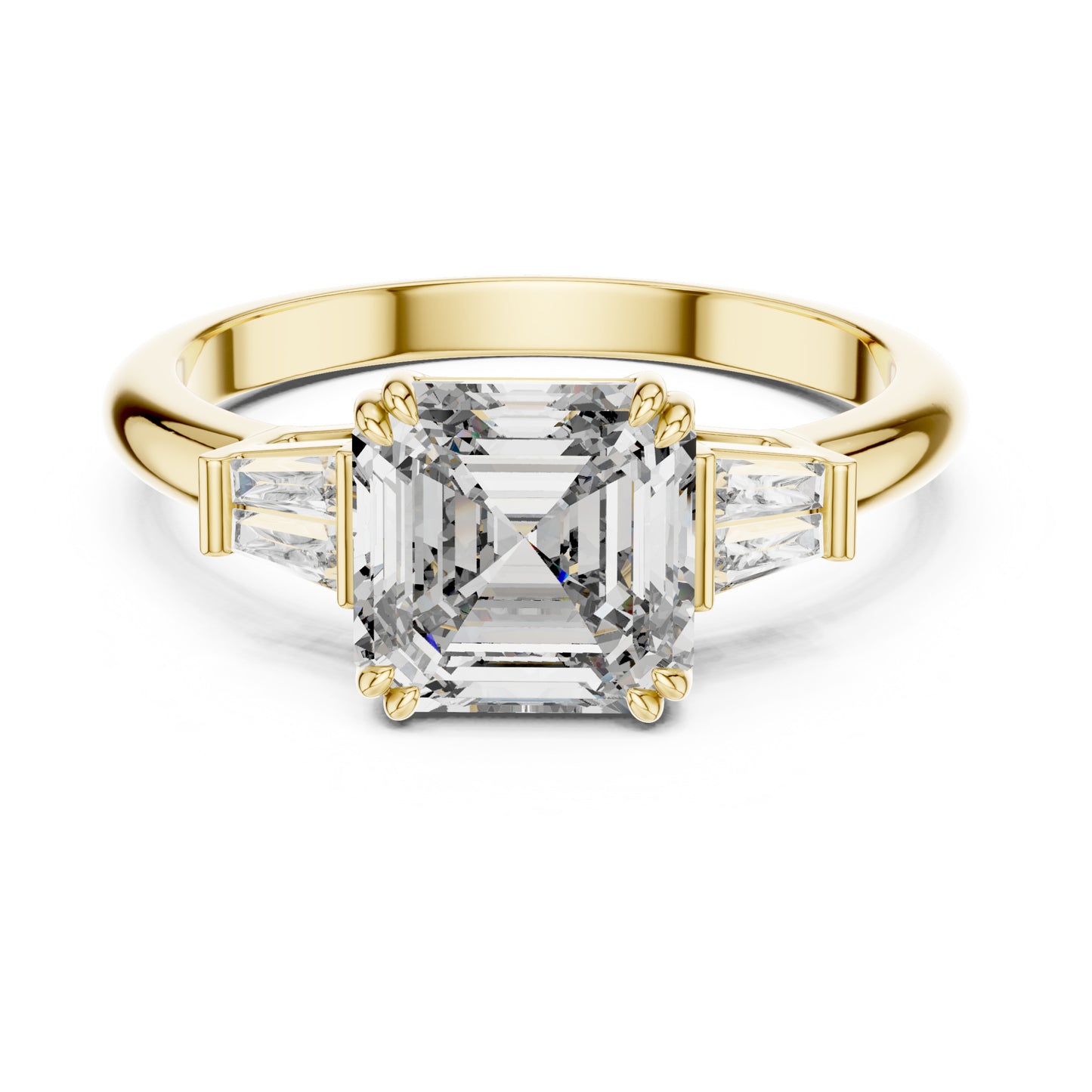 Vera 2 Carat Emerald Lab Grown Diamond Graduated Three Stone Ring