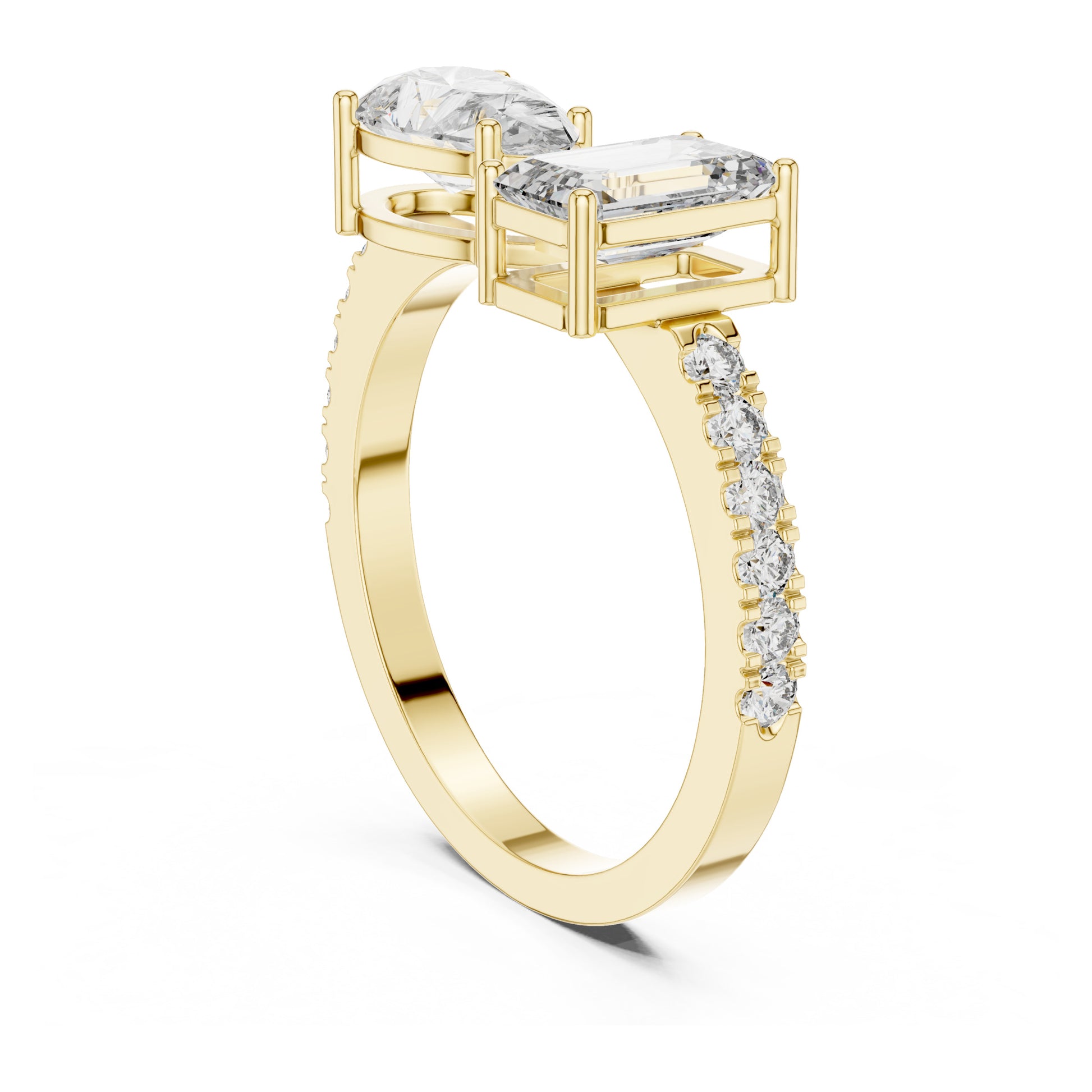 Vera 2 Carat Pear Lab Grown Diamond Toi et Moi Ring