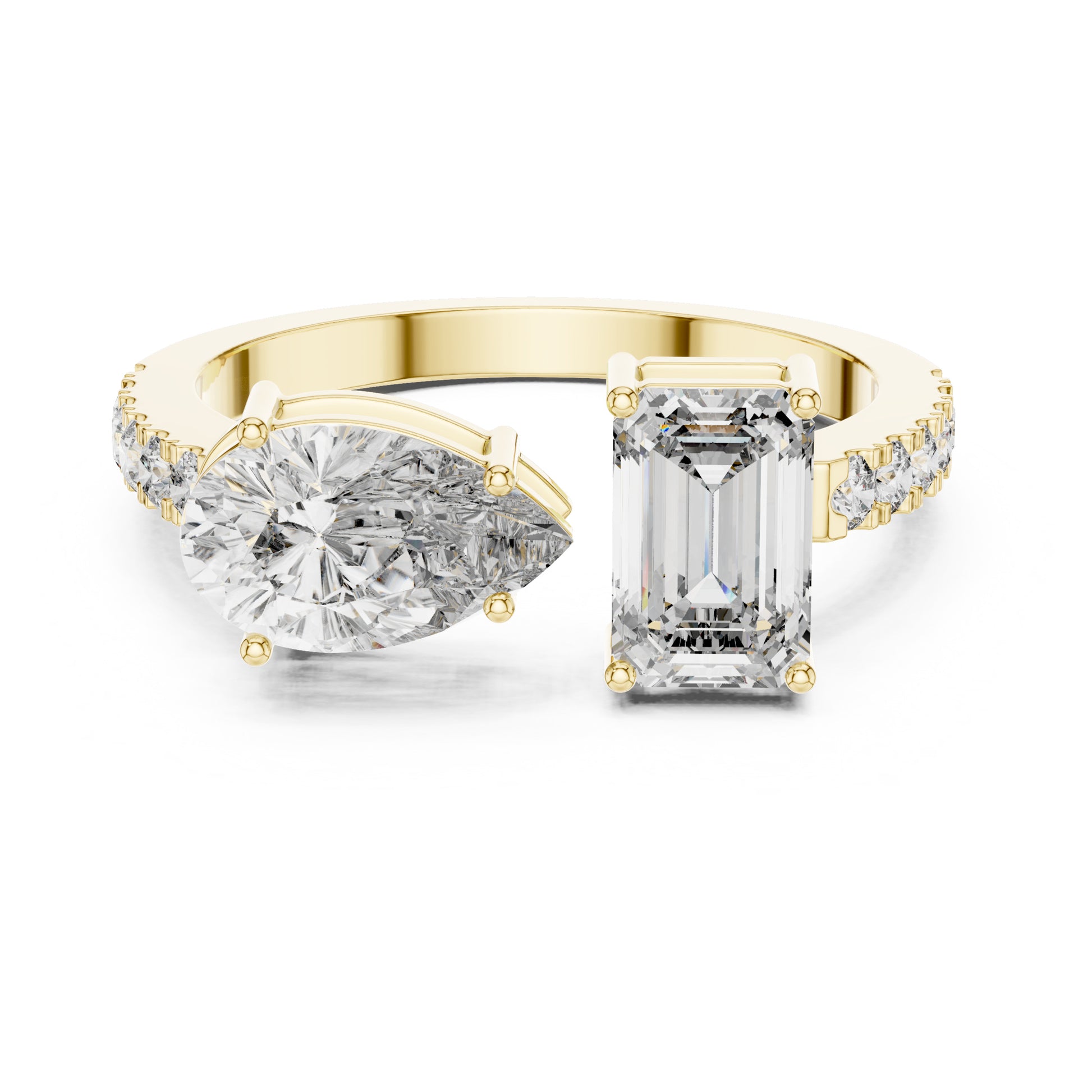 Vera 2 Carat Pear Lab Grown Diamond Toi et Moi Ring