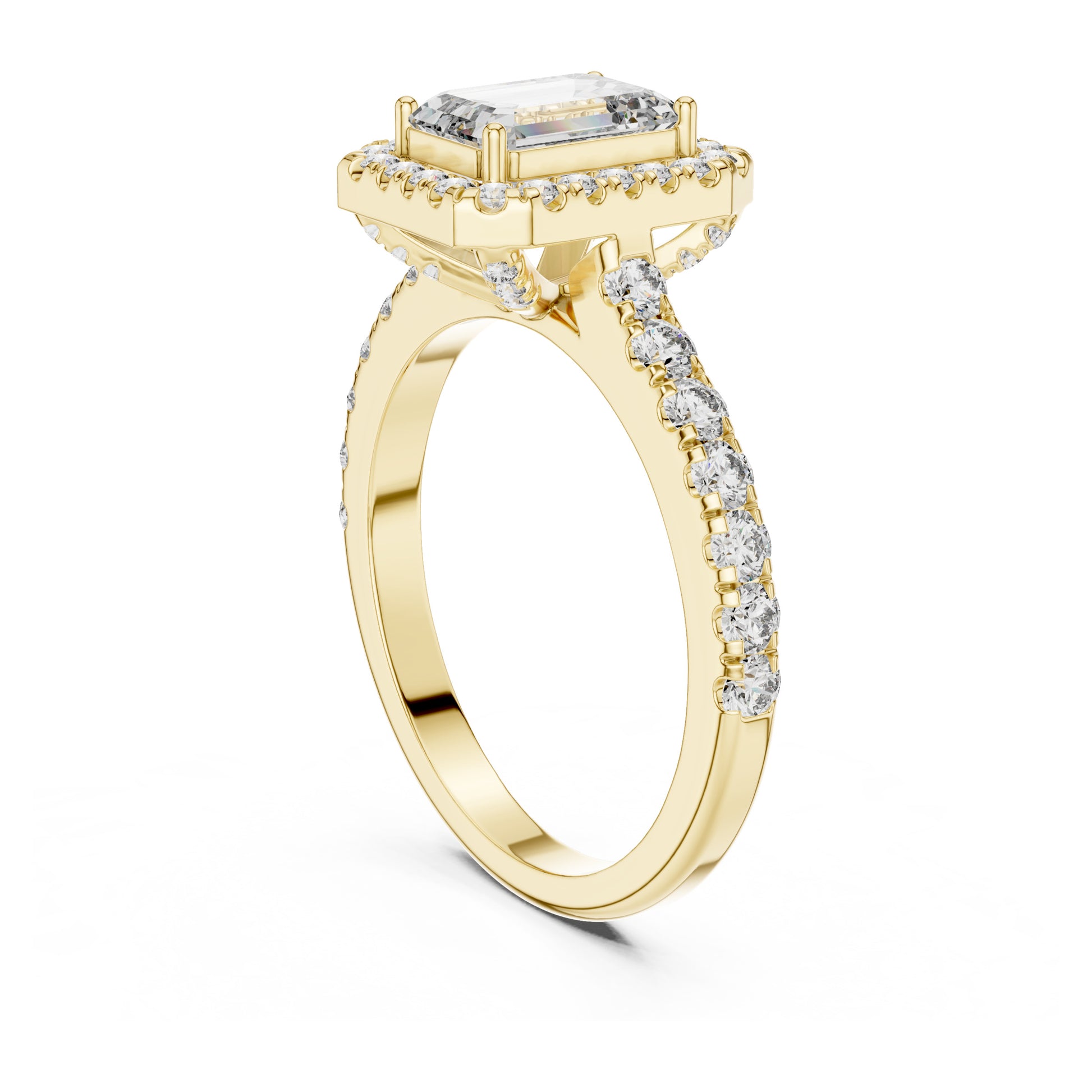 Celeste 1 Carat Emerald Lab Grown Diamond Halo Ring