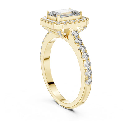 Celeste 1 Carat Emerald Lab Grown Diamond Halo Ring