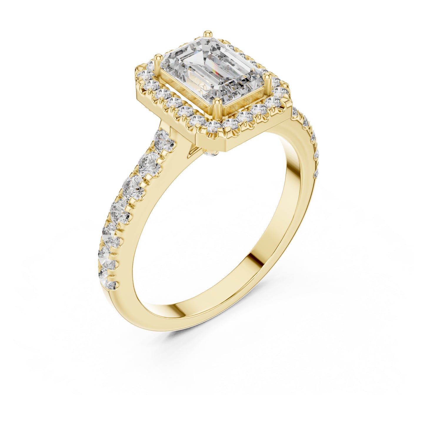 Celeste 1 Carat Emerald Lab Grown Diamond Halo Ring