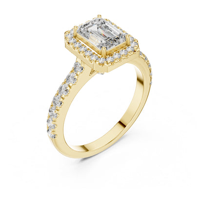 Celeste 1 Carat Emerald Lab Grown Diamond Halo Ring