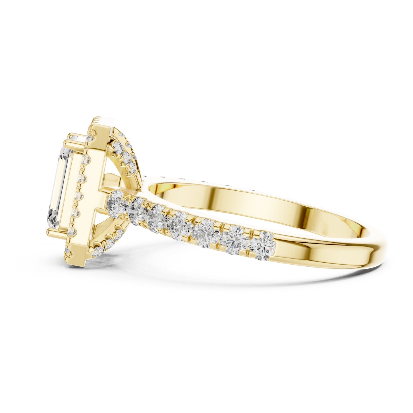 Celeste 1 Carat Emerald Lab Grown Diamond Halo Ring