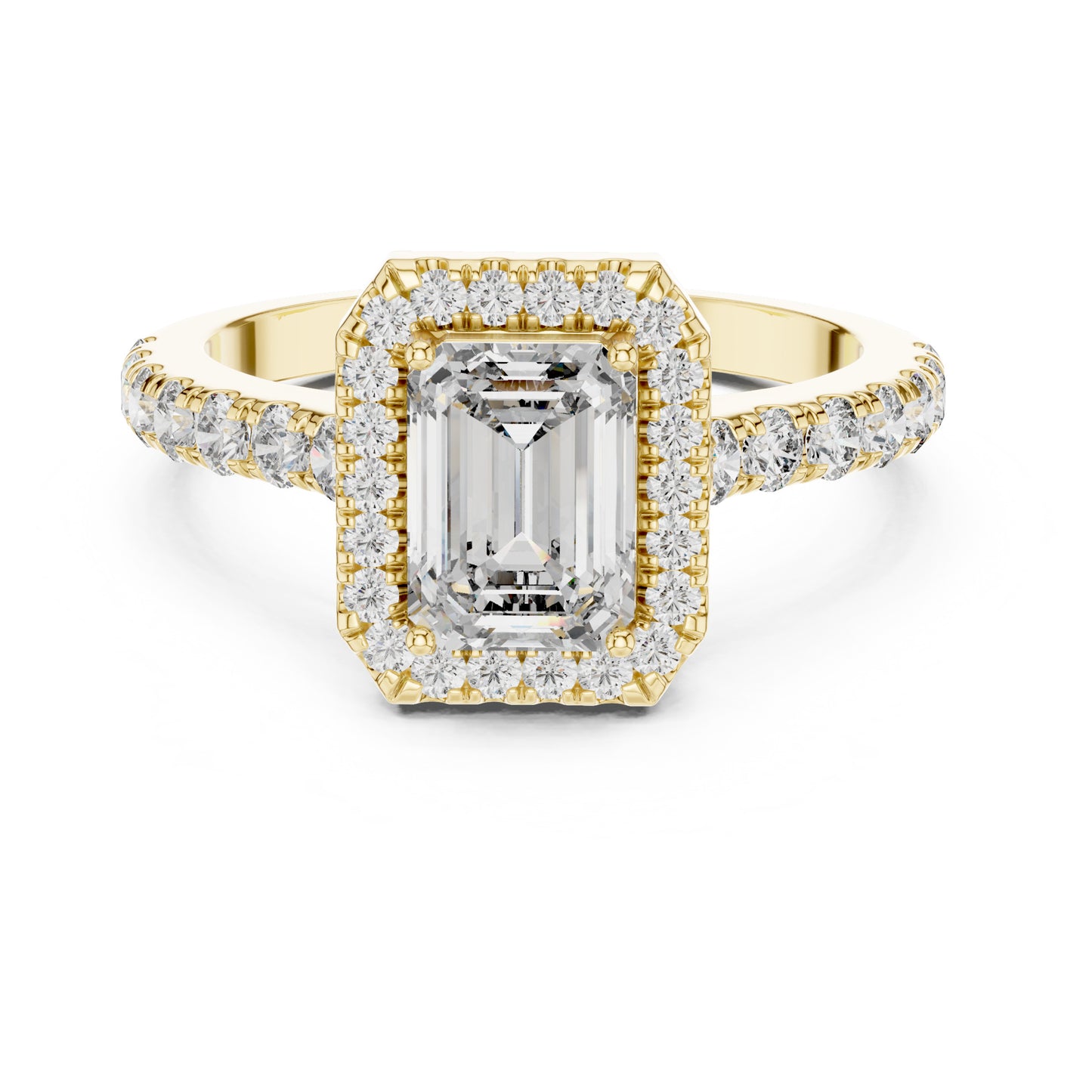 Celeste 1 Carat Emerald Lab Grown Diamond Halo Ring