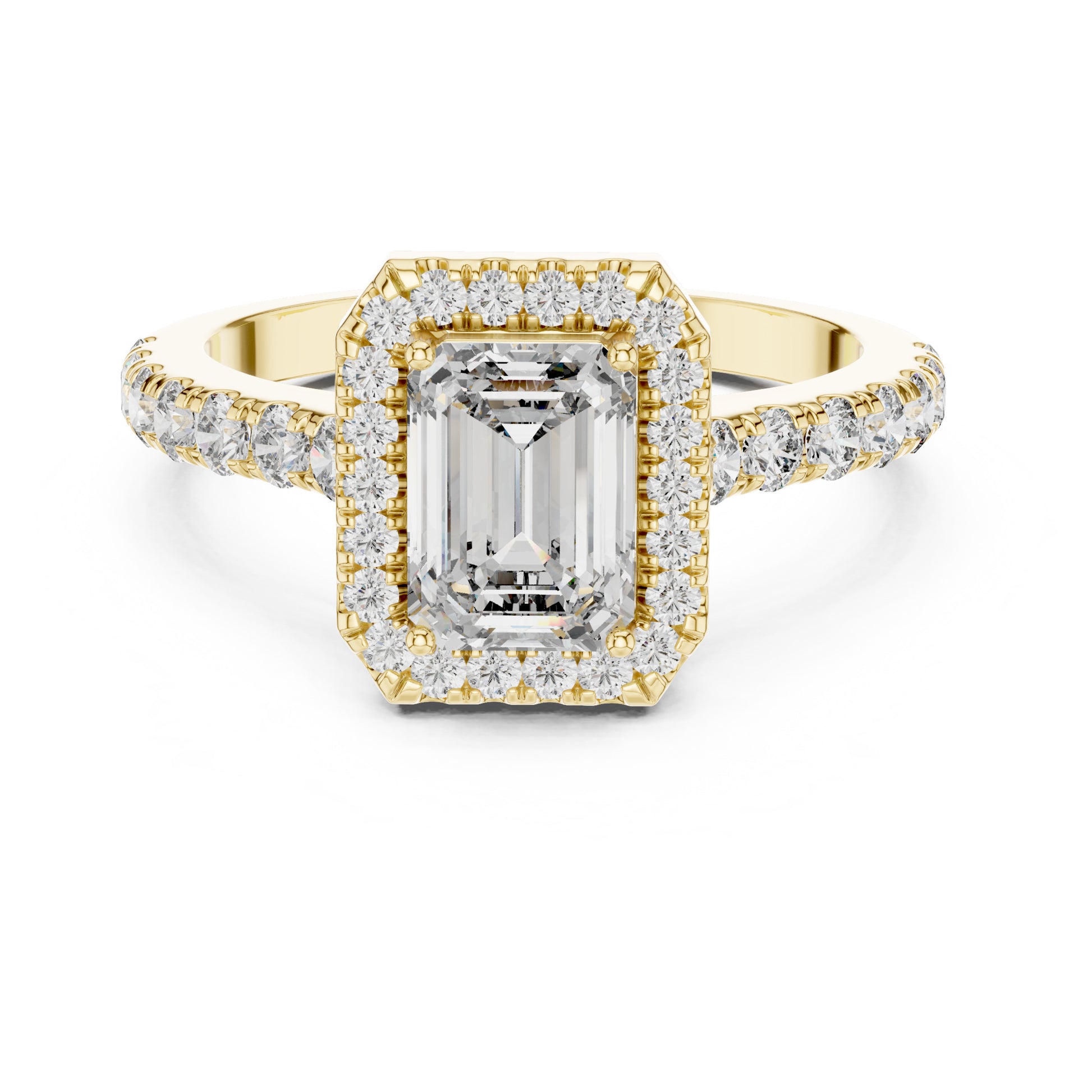 Celeste 1 Carat Emerald Lab Grown Diamond Halo Ring