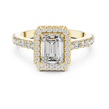 Celeste 1 Carat Emerald Lab Grown Diamond Halo Ring