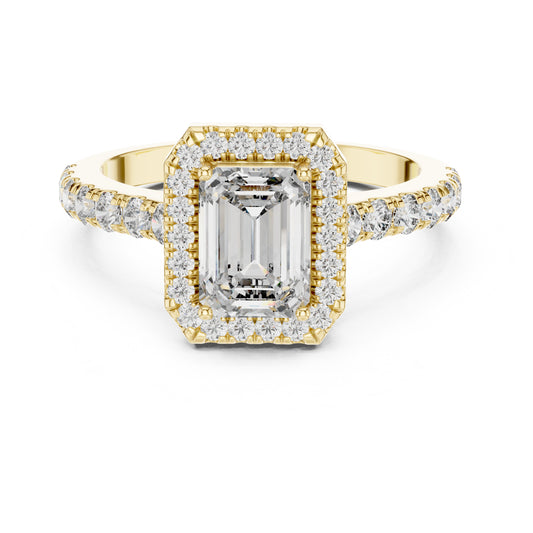Celeste 1 Carat Emerald Lab Grown Diamond Halo Ring