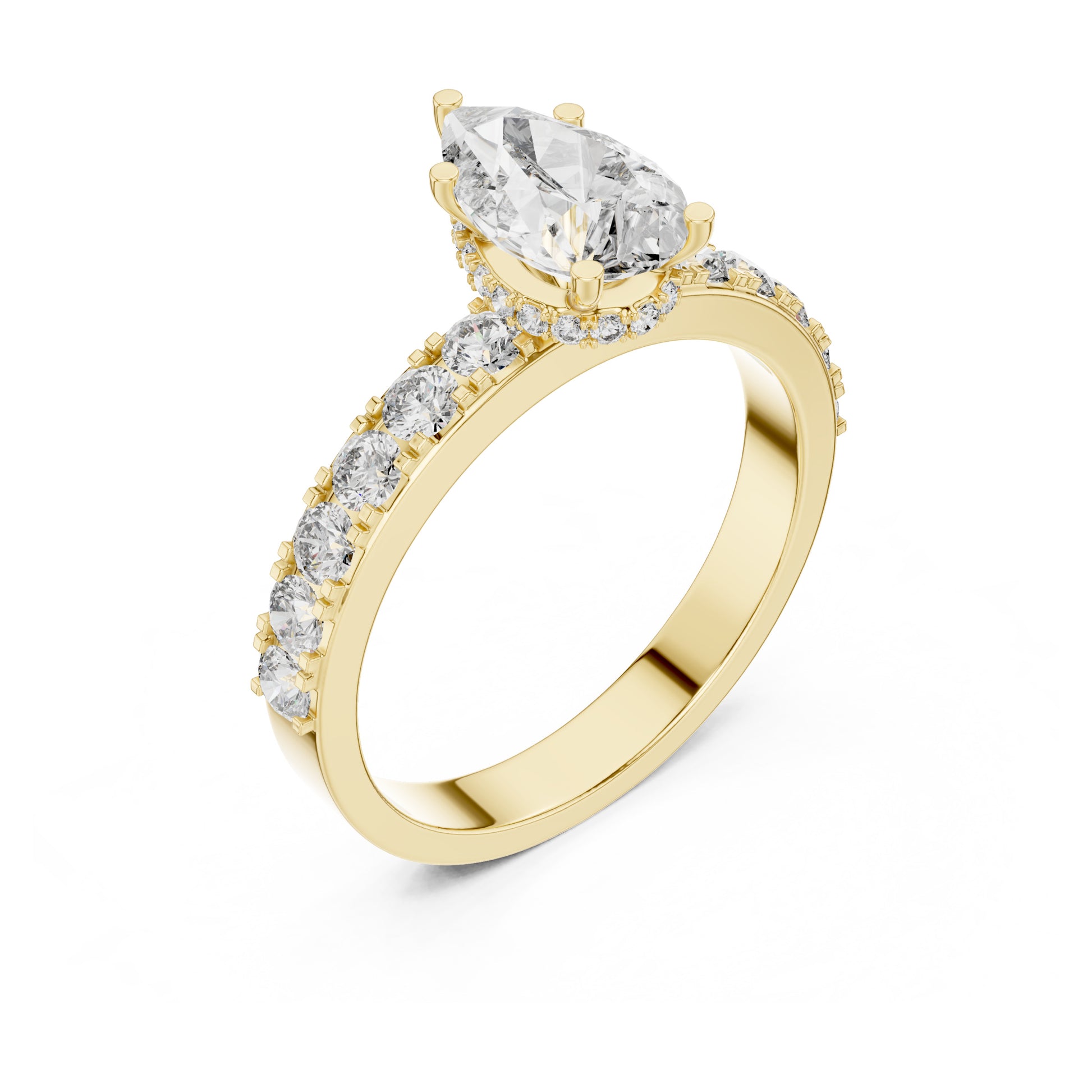 Celeste 1 Carat Pear Lab Grown Diamond Halo Ring
