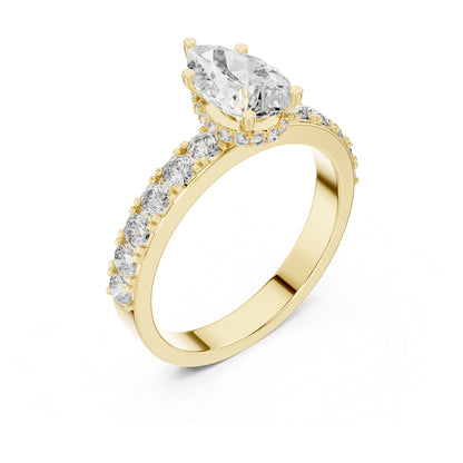 Celeste 1 Carat Pear Lab Grown Diamond Halo Ring