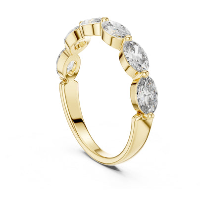 Aurora 2 Carat Oval Lab Grown Diamond Half Eternity Ring