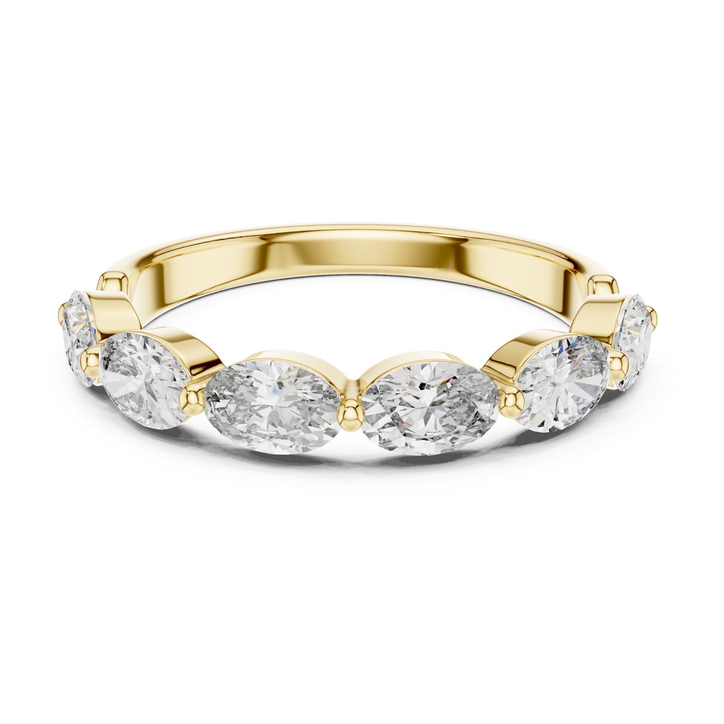 Aurora 2 Carat Oval Lab Grown Diamond Half Eternity Ring