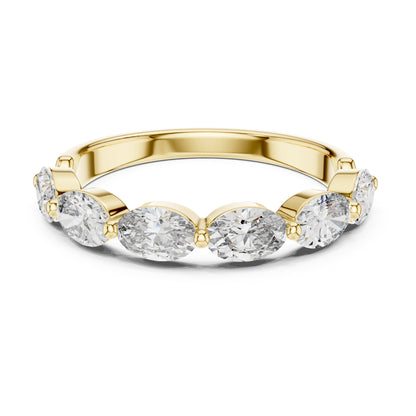 Aurora 2 Carat Oval Lab Grown Diamond Half Eternity Ring