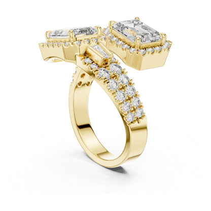 Vera 1 Carat Emerald Lab Grown Diamond Toi et Moi Ring