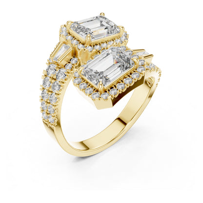 Vera 1 Carat Emerald Lab Grown Diamond Toi et Moi Ring