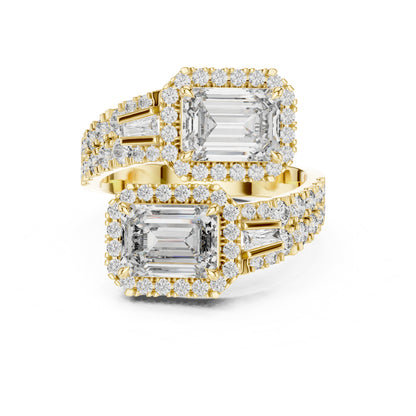 Vera 1 Carat Emerald Lab Grown Diamond Toi et Moi Ring