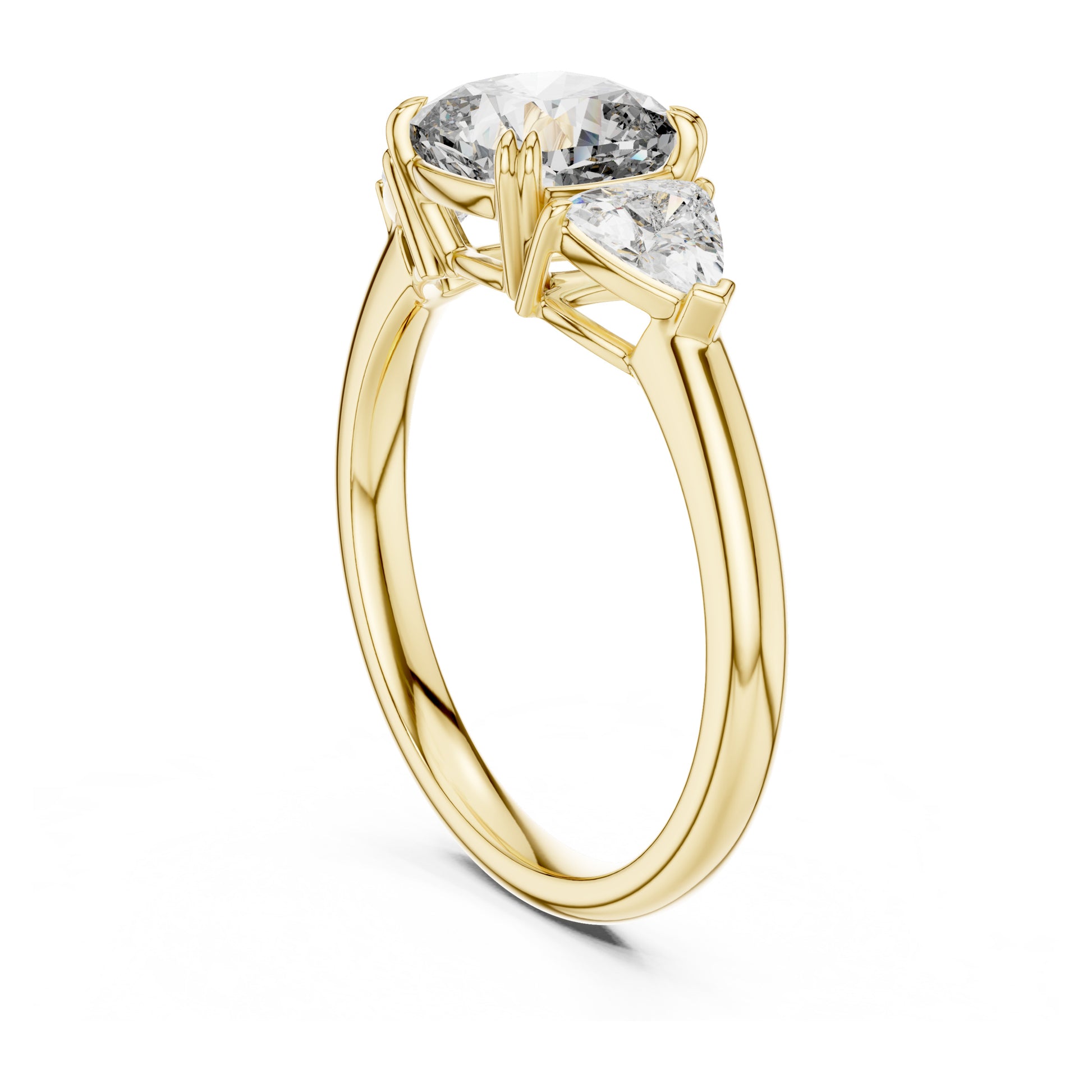 Sienna 1.5 Carat Trillion Lab Grown Diamond Slim Three Stone Ring