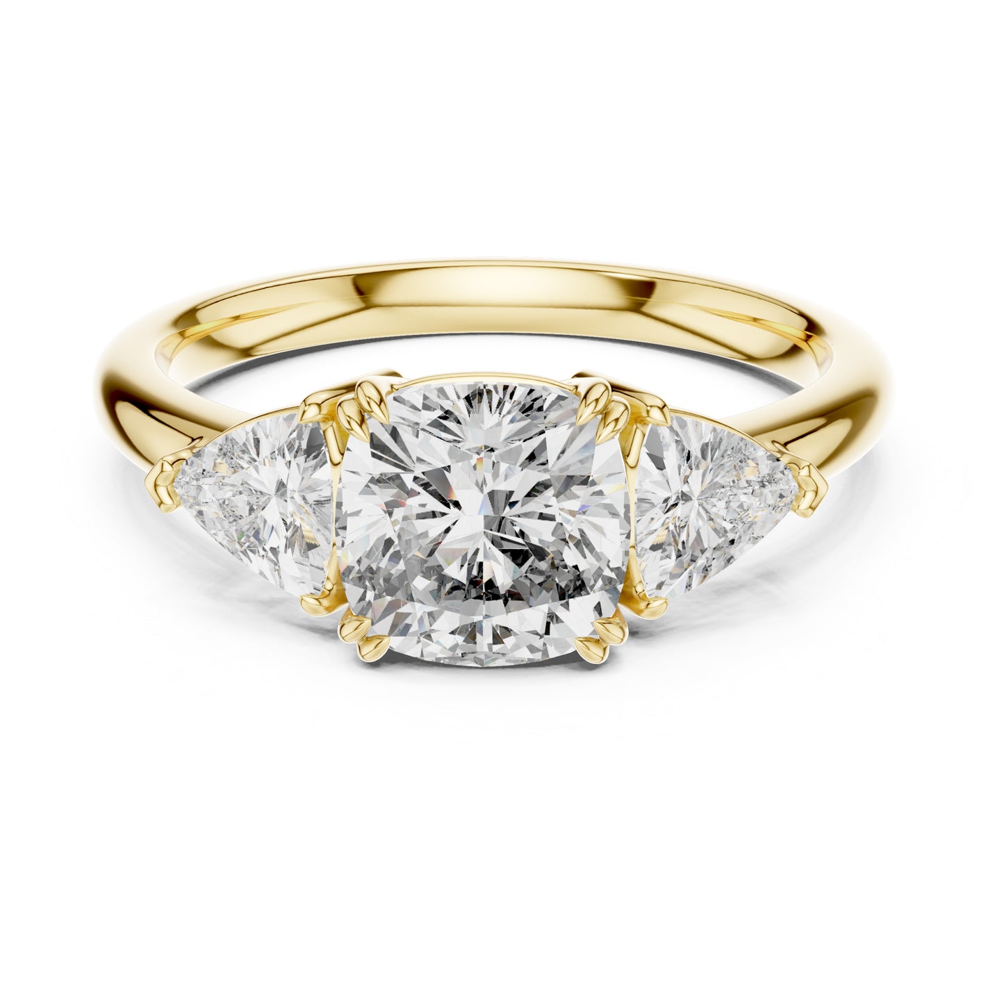Sienna 1.5 Carat Trillion Lab Grown Diamond Slim Three Stone Ring