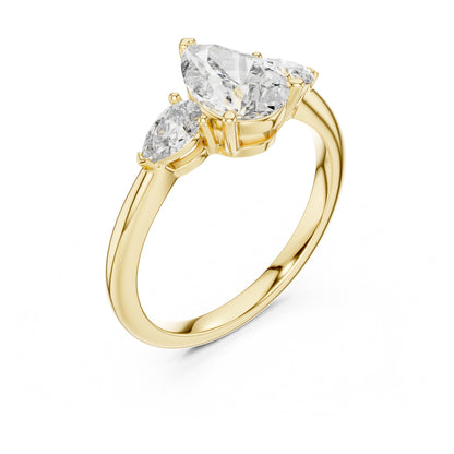 Sienna 1 Carat Pear Lab Grown Diamond Graduated Three Stone Ring