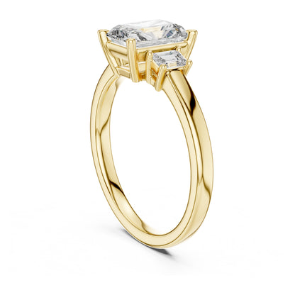 Vera 1.5 Carat Radiant Lab Grown Diamond Three Stone Ring