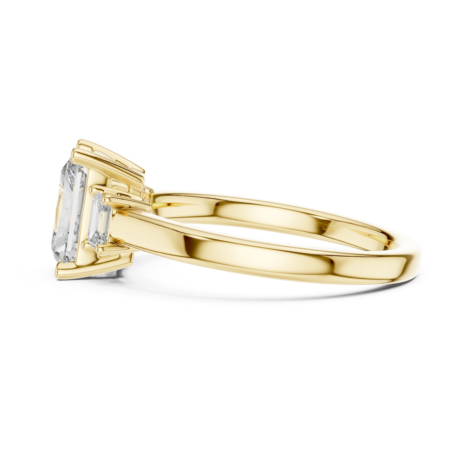 Vera 1.5 Carat Radiant Lab Grown Diamond Three Stone Ring