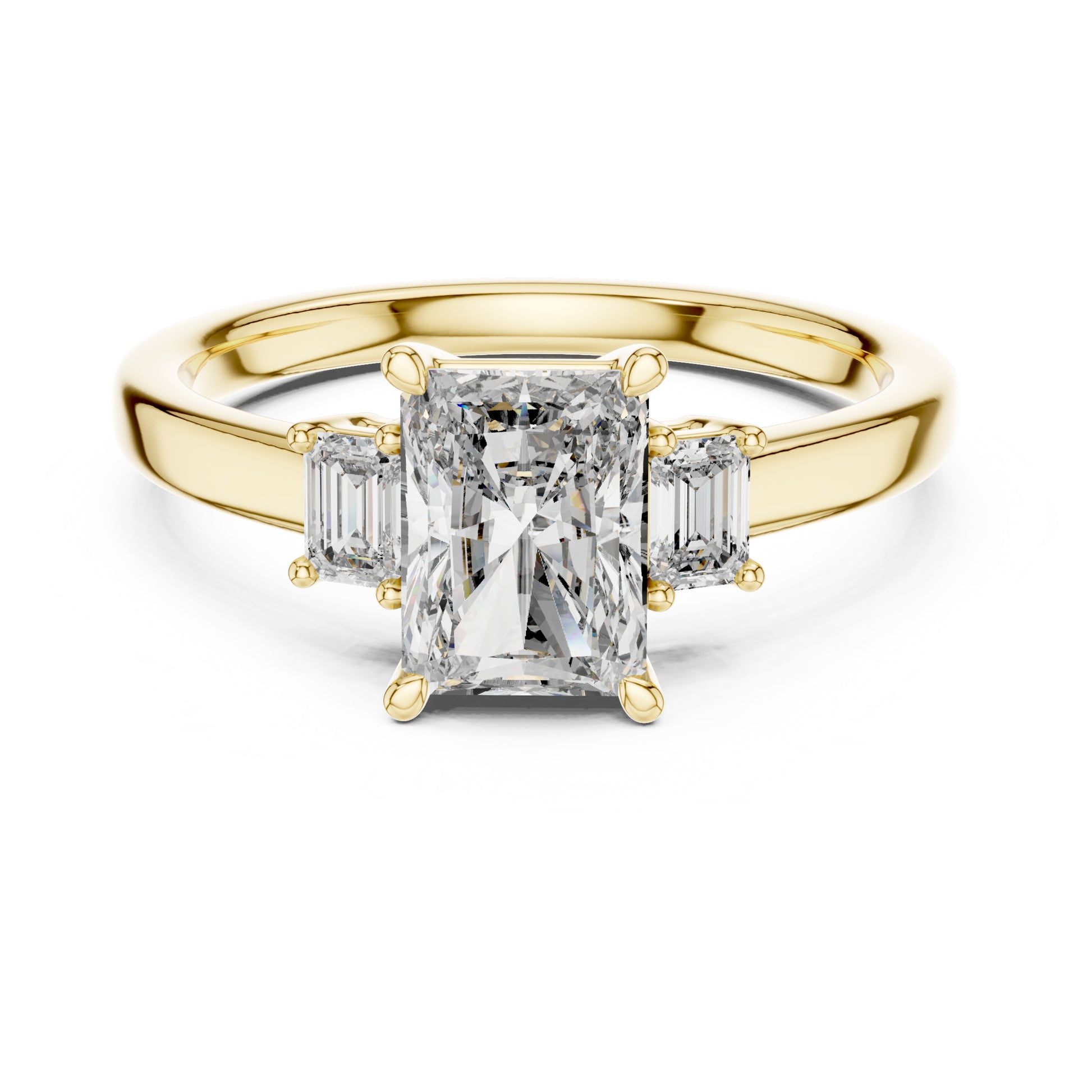 Vera 1.5 Carat Radiant Lab Grown Diamond Three Stone Ring