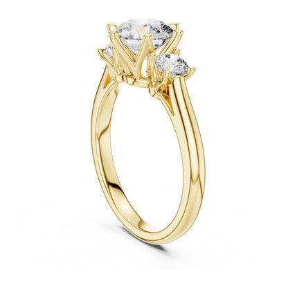 Sienna 1 Carat Round Lab Grown Diamond Three Stone Ring