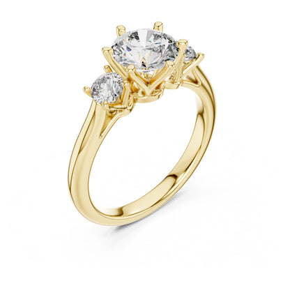 Sienna 1 Carat Round Lab Grown Diamond Three Stone Ring