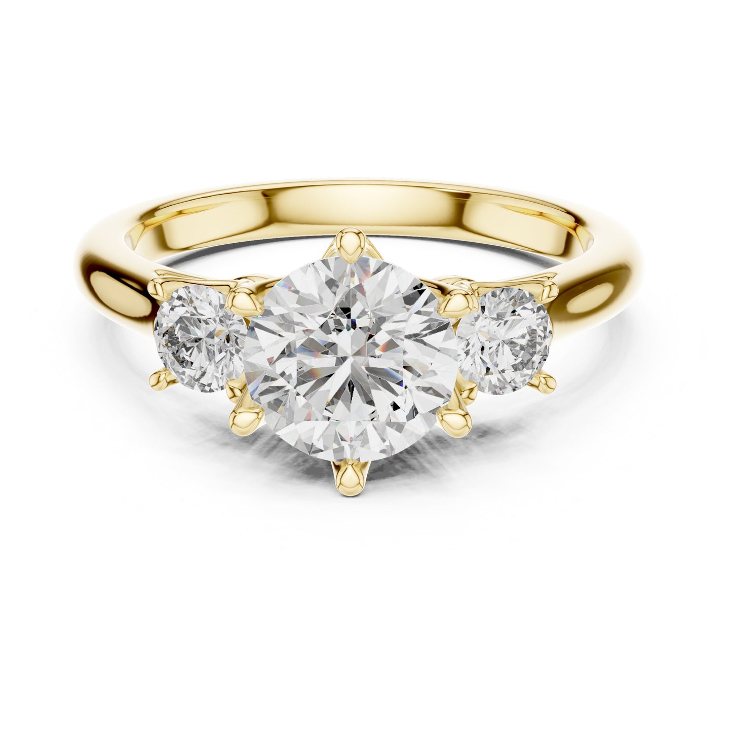 Sienna 1 Carat Round Lab Grown Diamond Three Stone Ring