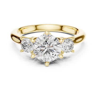 Sienna 1 Carat Round Lab Grown Diamond Three Stone Ring