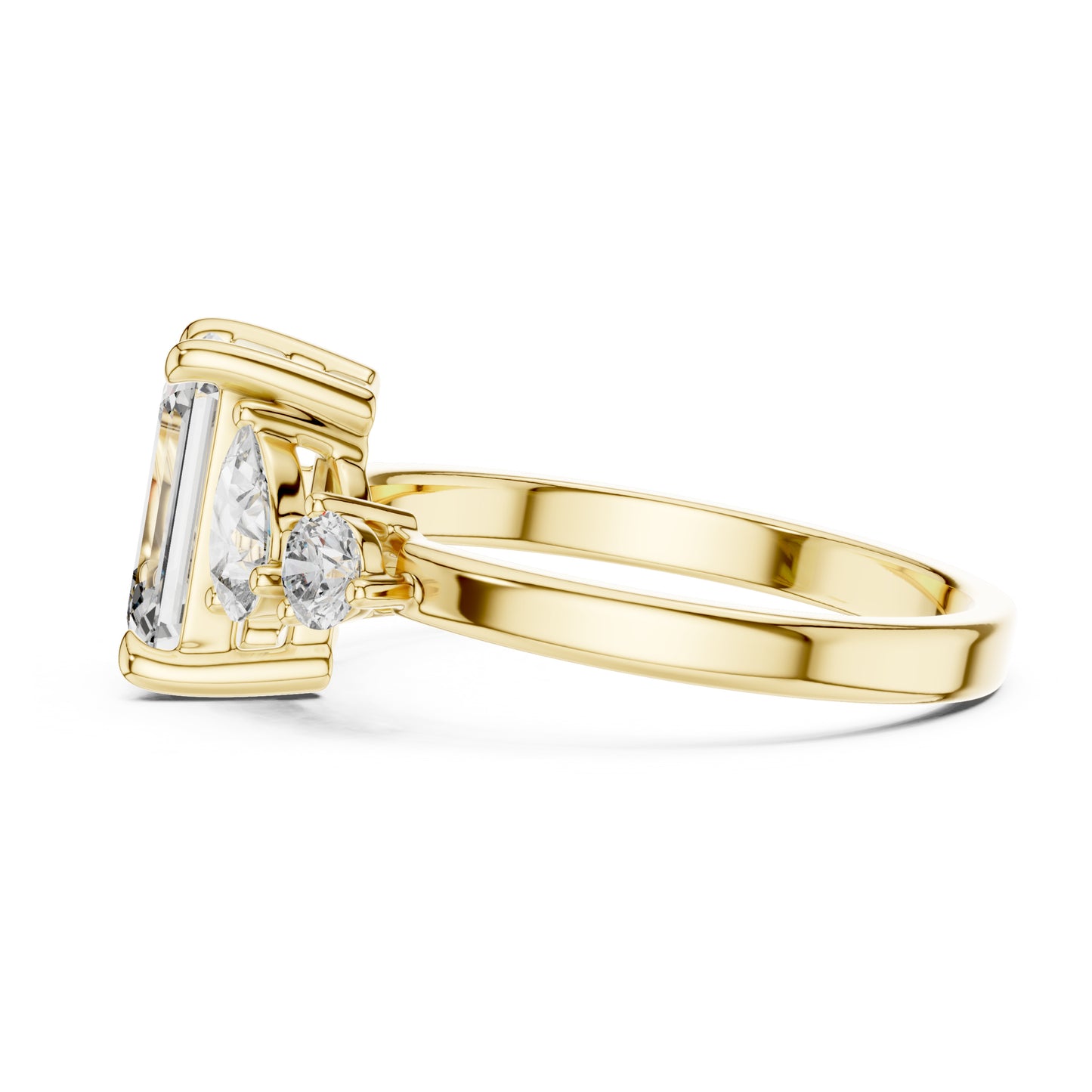 Vera 2 Carat Round Lab Grown Diamond Two Stone Three Stone Ring