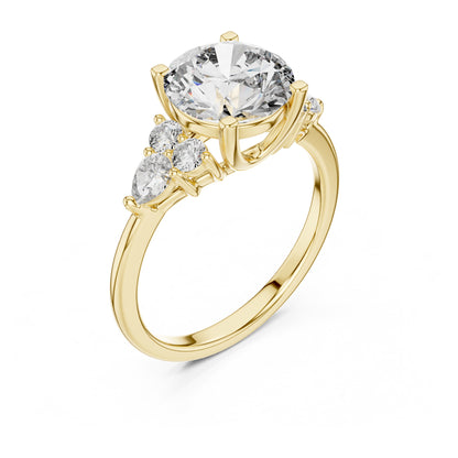 Sienna 2 Carat Round Lab Grown Diamond Pear Engagement Ring