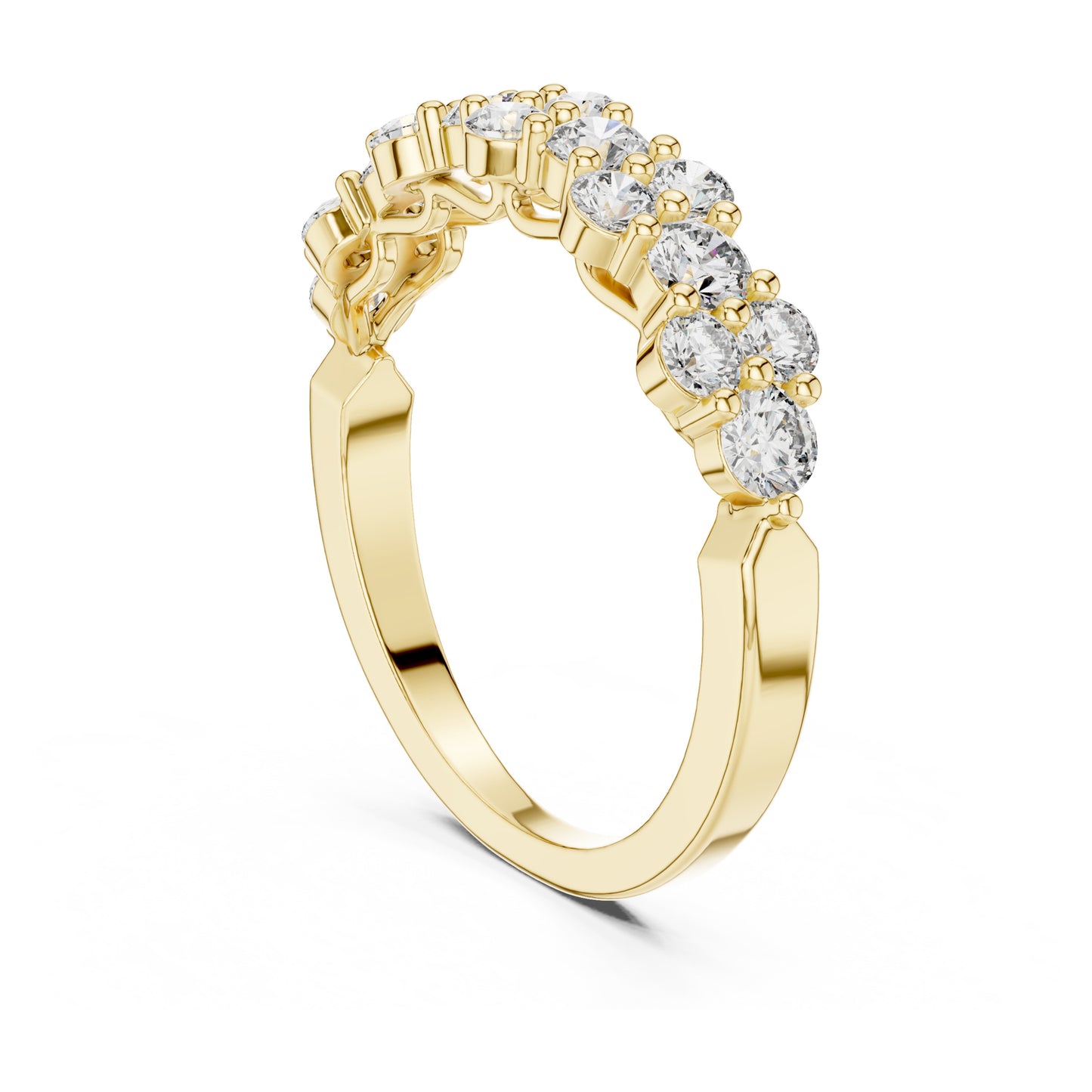 Aurora 1 Carat Round Lab Grown Diamond Half Eternity Ring