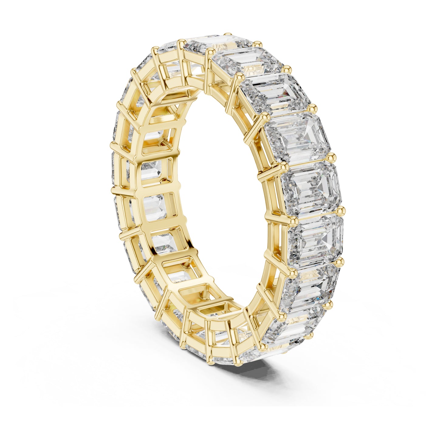 Aurora 6 Carat Emerald Lab Grown Diamond Collet Eternity Ring