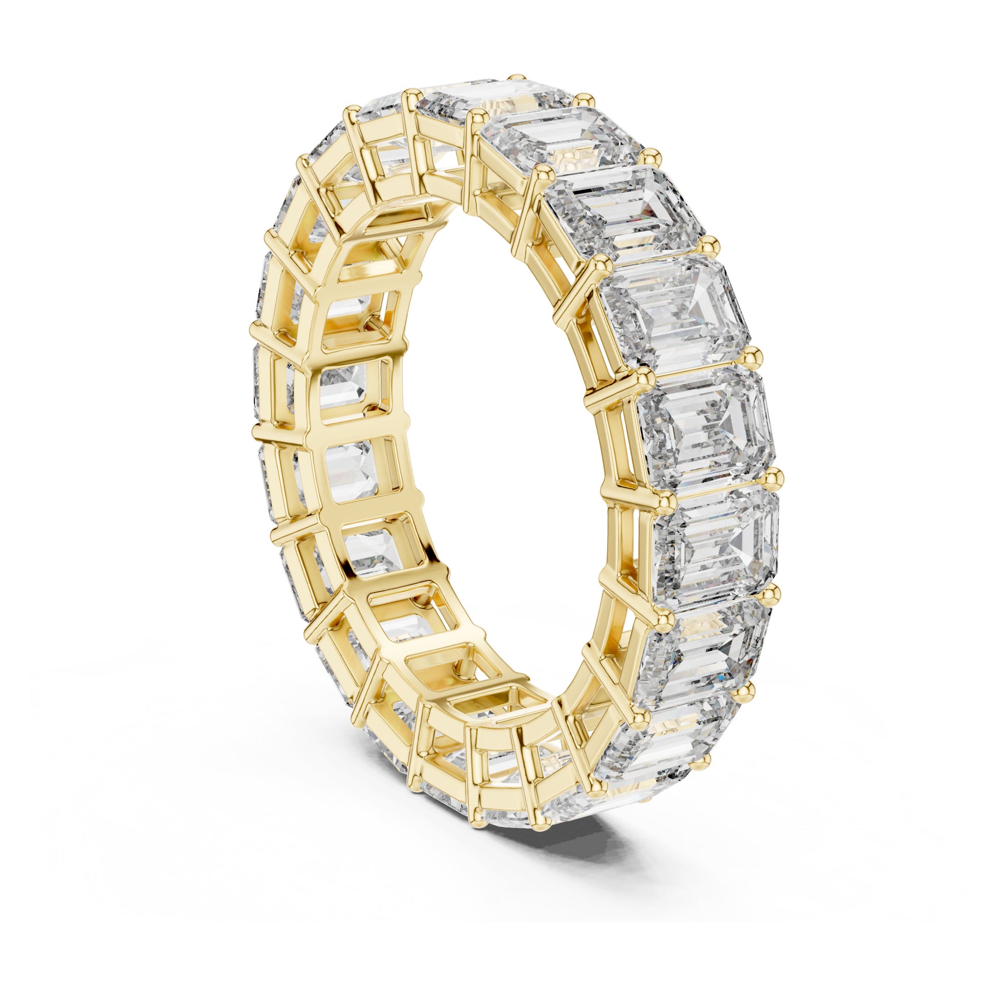 Aurora 6 Carat Emerald Lab Grown Diamond Collet Eternity Ring