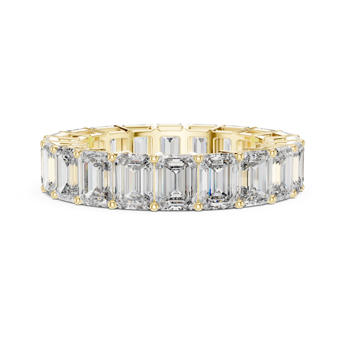 Aurora 6 Carat Emerald Lab Grown Diamond Collet Eternity Ring